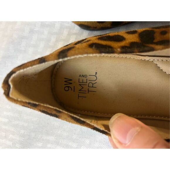 9W Time & Tru pointy flat shoes animal print Wides - Picture 4 of 7